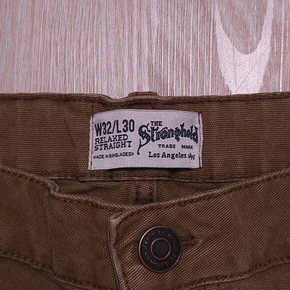 The Stronghold Carpenter Pants Men 32x30(29) Brown Khaki Relaxed Straight Canvas - Picture 4 of 16